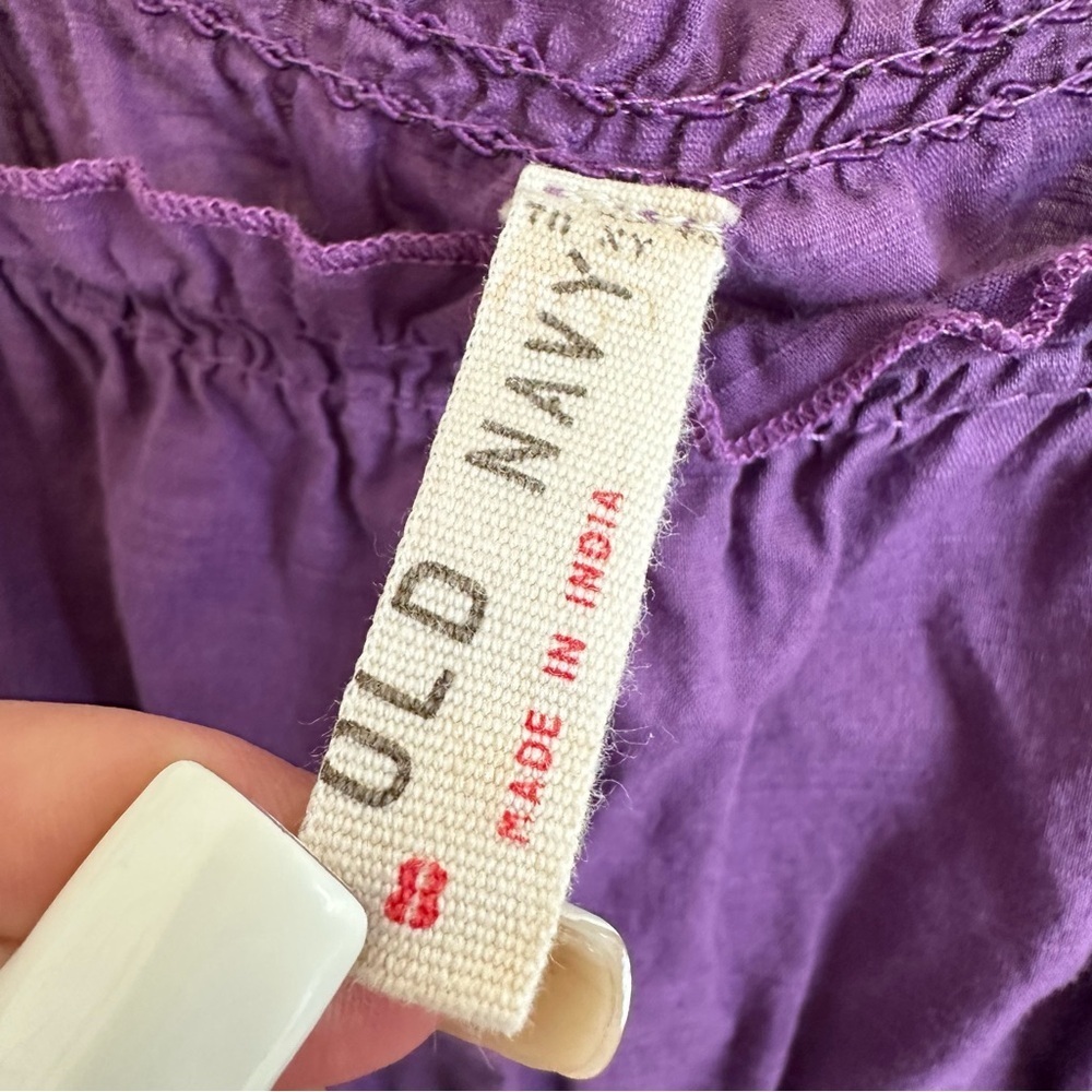 Vintage Old Navy Girls 8 Purple Tiered Long Maxi Dress Crochet Lace Western Boho - Picture 4 of 7